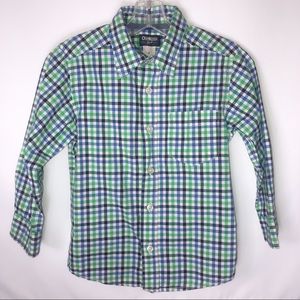 OshKosh size 4 plaid long sleeve button down shirt